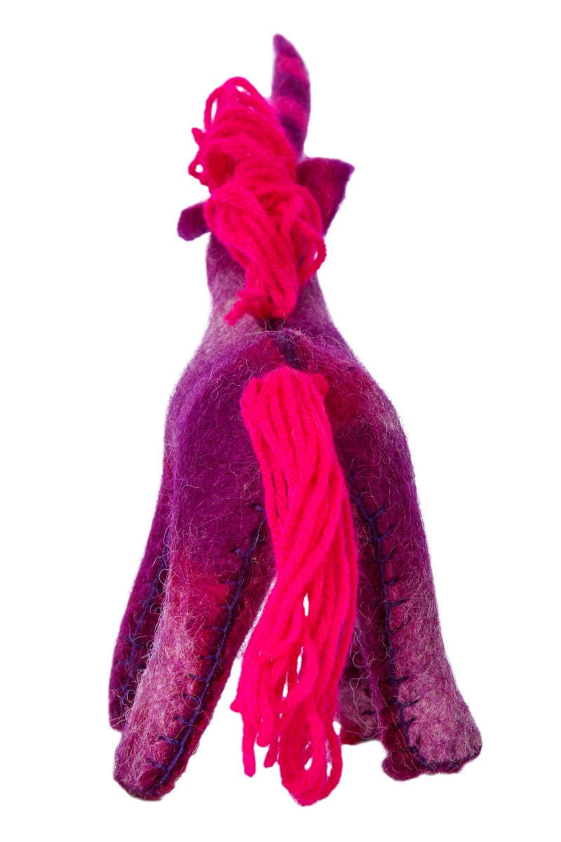 enhörning unicorn lilla purple tovad felted wool ull nordlys 