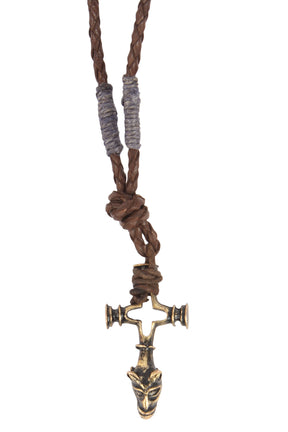 Necklace Wolf Cross Bronze