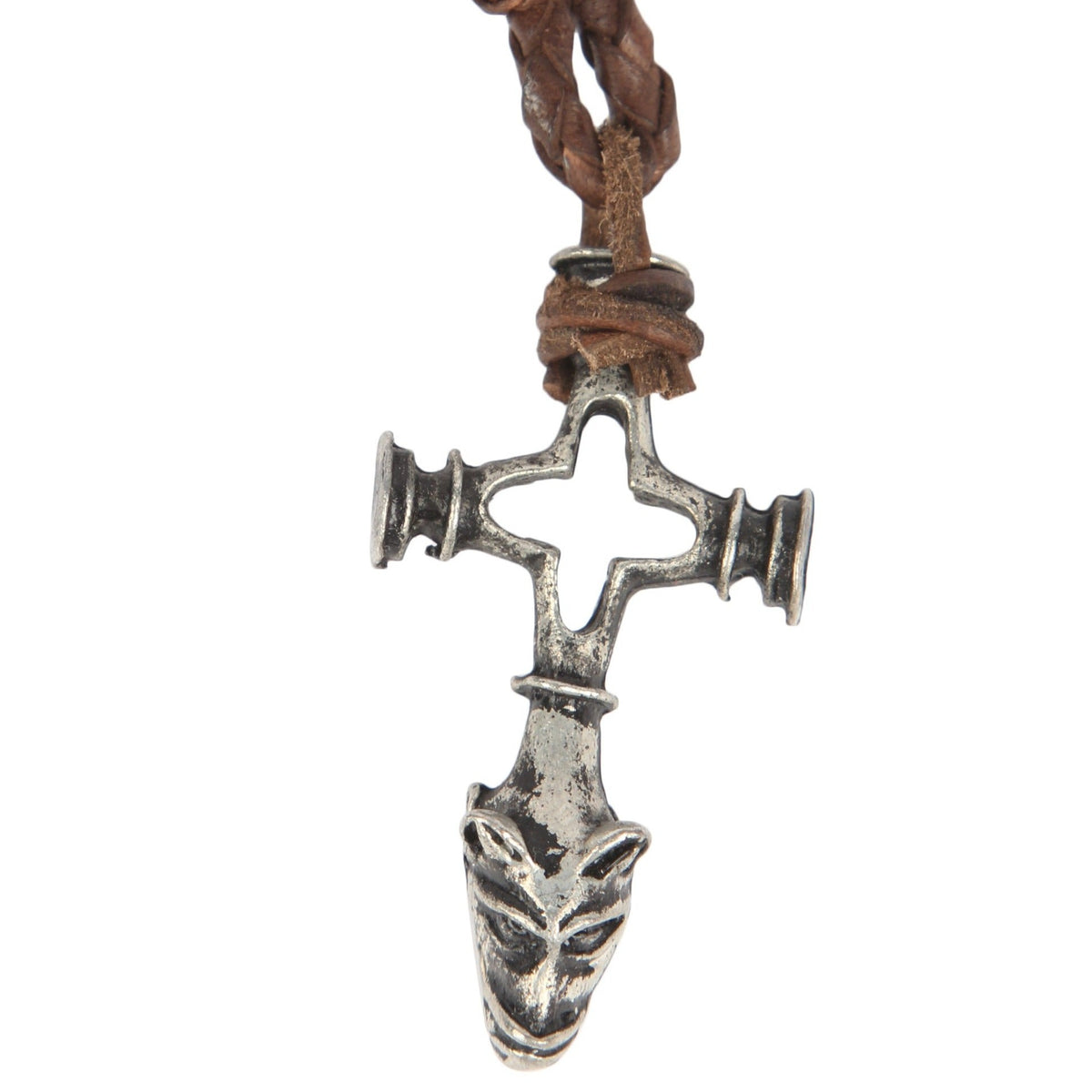 Halskjede Wolf Cross Pewter