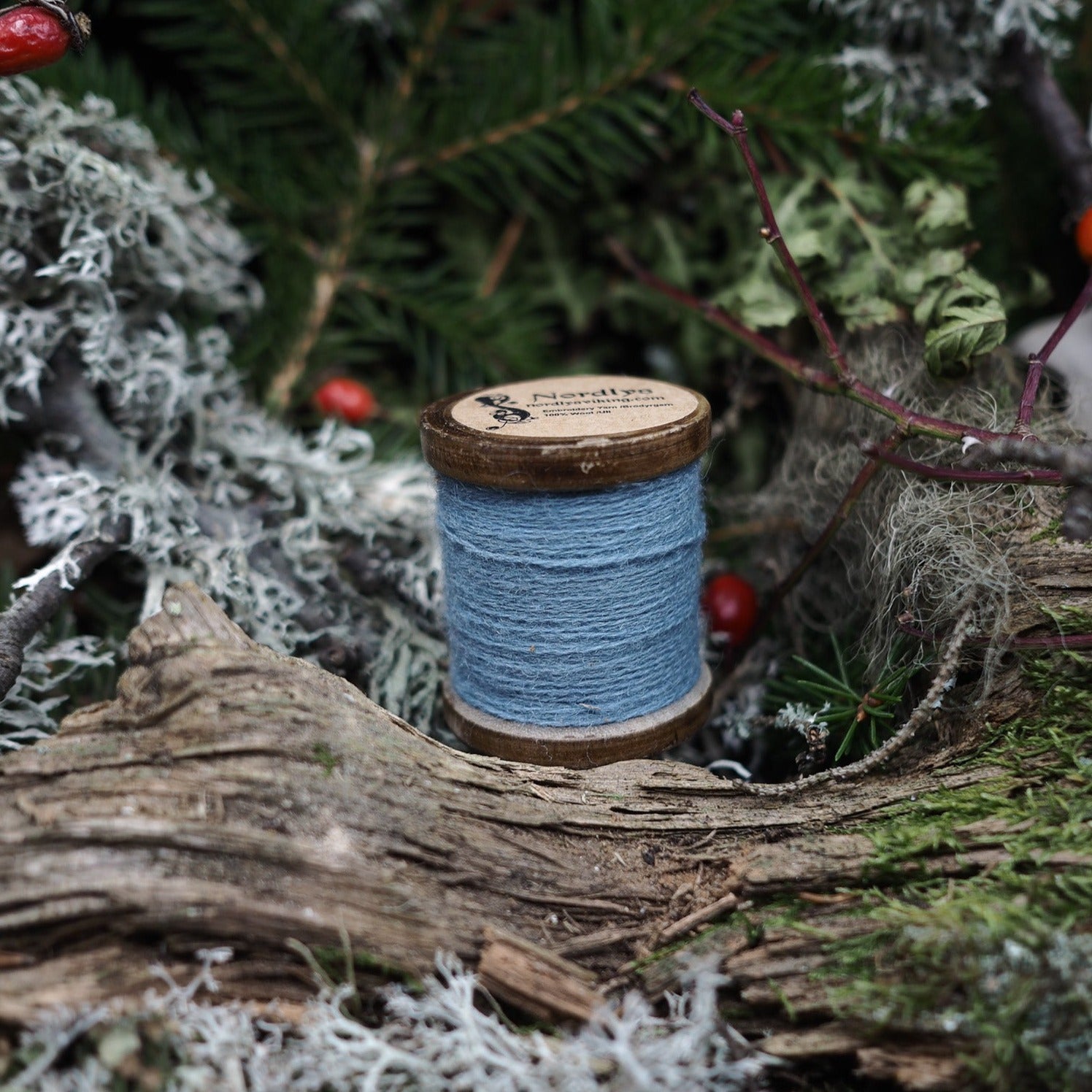 Light blue embroidery thread 100% wool