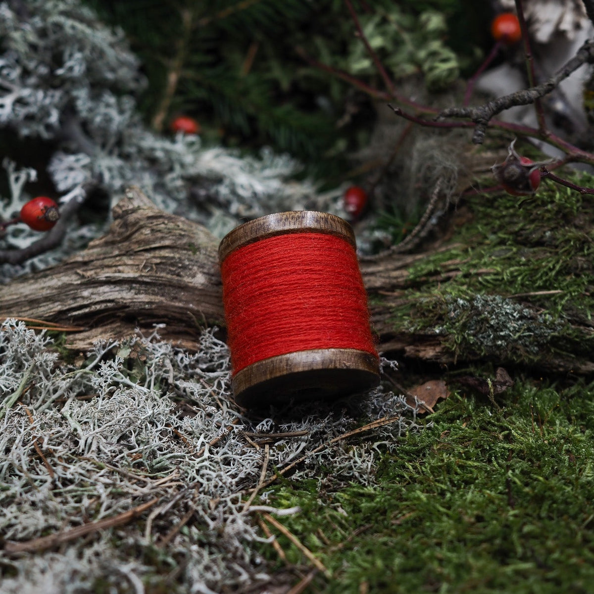 Red embroidery thread 100% wool